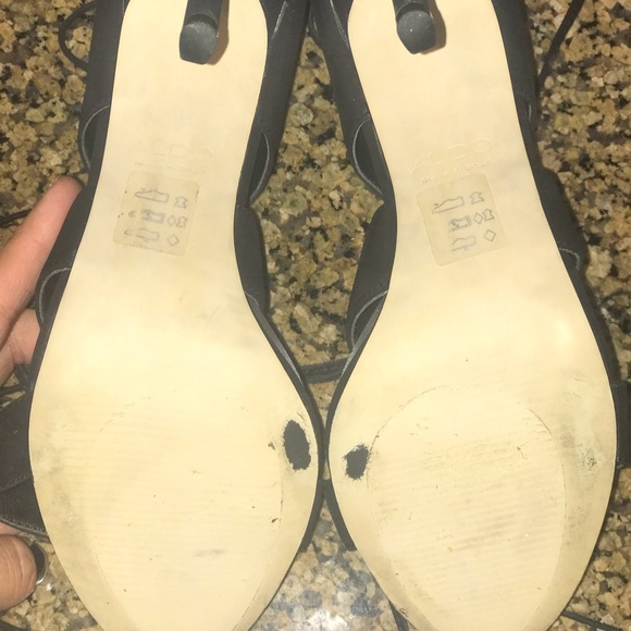 Aldo tie up black heels 7.5 - Picture 2 of 5